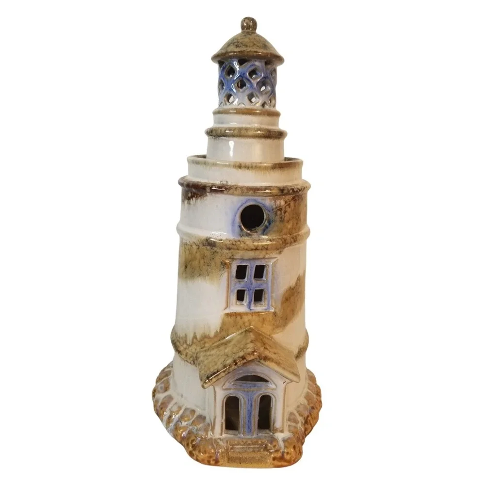 Vintage LIGHTHOUSE Tealight Candle Holder Nautical Decor UNIQUE ESTATE FIND